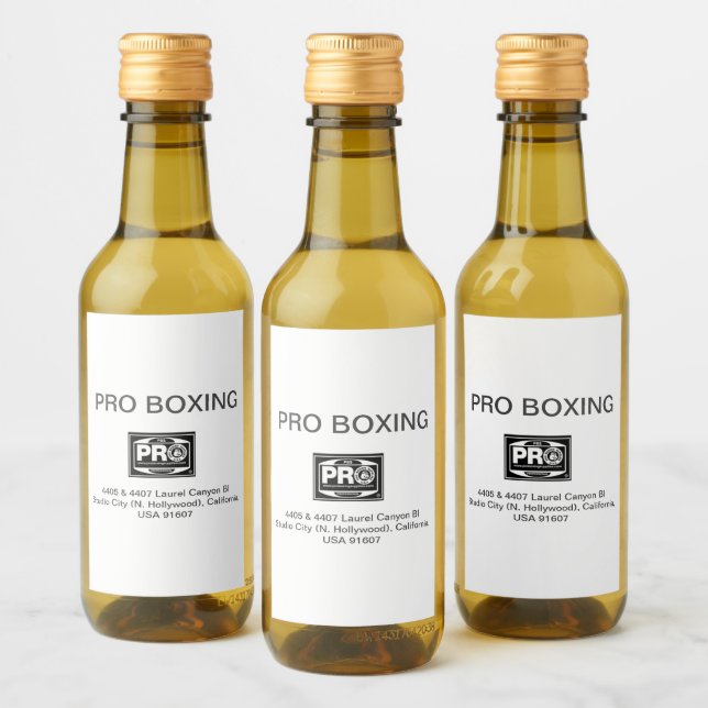 PRO BOXING WEINETIKETT (Flaschen)