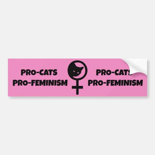 Pro Cats Pro Feminismus Autoaufkleber (Vorne)
