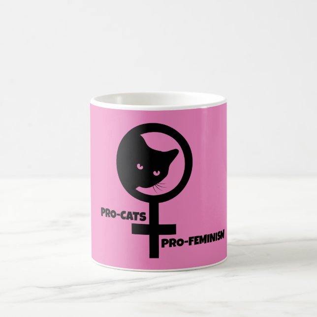 Pro Cats Pro Feminismus Kaffeetasse (Mittel)