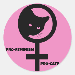Pro Cats Pro Feminismus Runder Aufkleber
