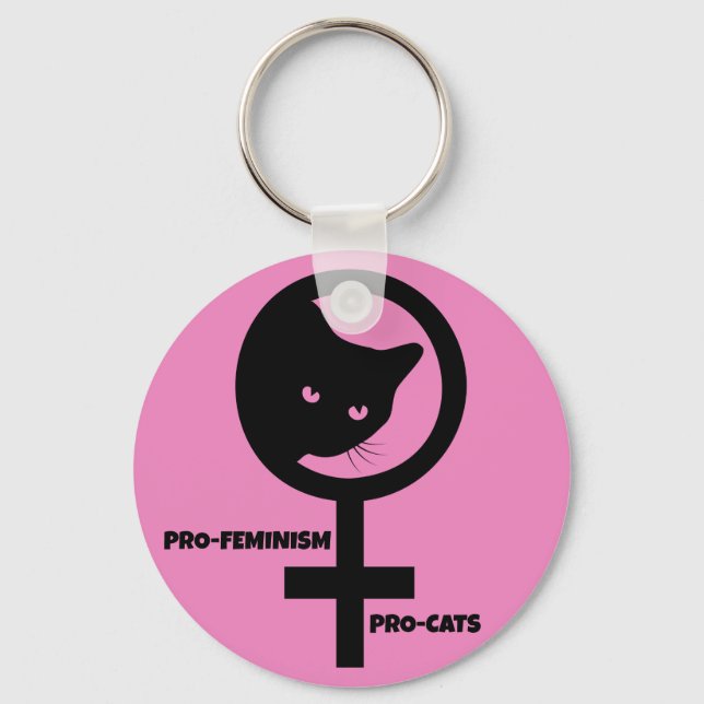 Pro Cats Pro Feminismus Schlüsselanhänger (Vorderseite)