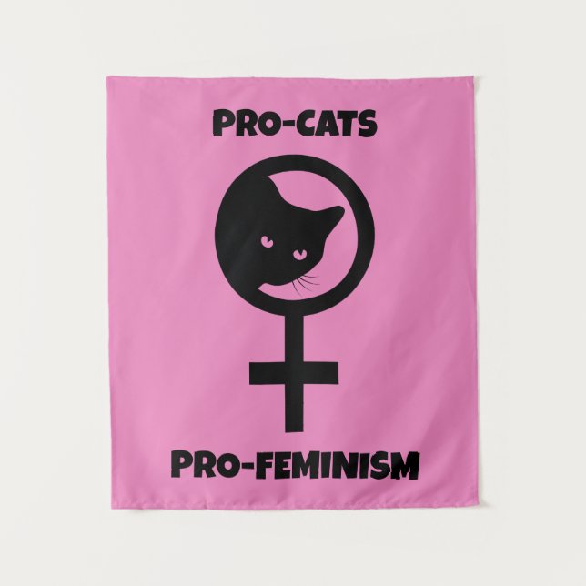 Pro Cats Pro Feminismus Wandteppich (Vorderseite)
