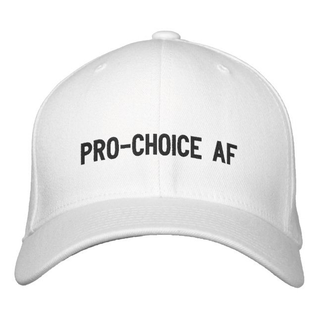 Pro Choice AF Schwarz-weißer kundenspezifischer Mi Bestickte Baseballkappe (Vorderseite)