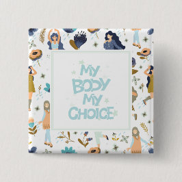 Pro-Choice Floral Gemustert Button
