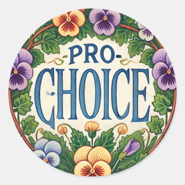 Pro-Choice Pansy Blume Runder Aufkleber (Vorderseite)