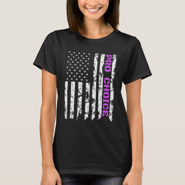 Pro Choice, Patriotic Lila American Pro Abortion T-Shirt (Vorderseite)