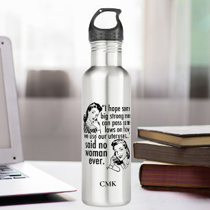 Pro-Choice-Politkarikatur Lustige Feministin Indiv Edelstahlflasche