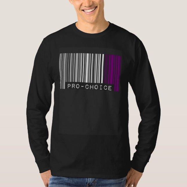 Pro Choice Pro Feminism Asexual Pride Flag Barcode T-Shirt (Vorderseite)