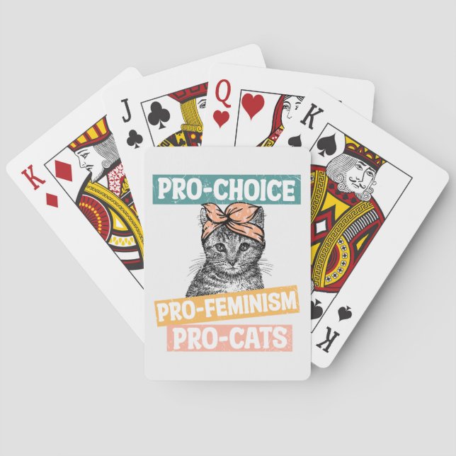 Pro-Choice, Pro-Feminism, Pro-Cat | Cat Lover Spielkarten (Rückseite)