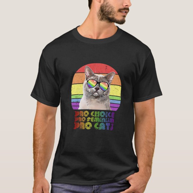Pro Choice Pro Feminism Pro Cat LGBTQ Feminist T-Shirt (Vorderseite)