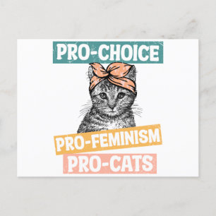 Pro Choice Pro Feminism Pro Cats Postkarte