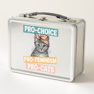 Pro-Choice, Pro-Feminismus, Pro-Cat   Cat Lover Metall Brotdose