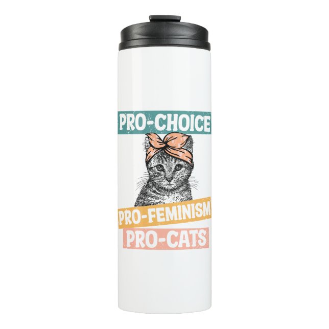Pro-Choice, Pro-Feminismus, Pro-Cat | Cat Lover Thermosbecher (Vorderseite)
