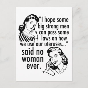 Pro-Choice-Retro-Feminismus-Political-Cartoon-Humo Postkarte