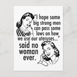 Pro Choice Retro Feminist Politischer Cartoon Spaß Postkarte