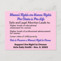 Pro Choice Roe / Wade Get out the Vote Safe Legal