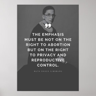 Pro Choice Ruth Bader Ginsburg Zitat Poster