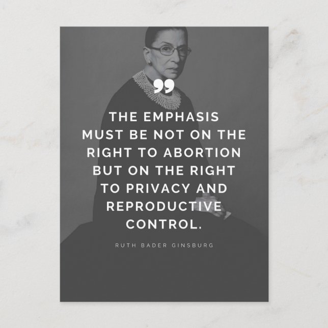 Pro Choice Ruth Bader Ginsburg Zitat Postkarte (Vorderseite)