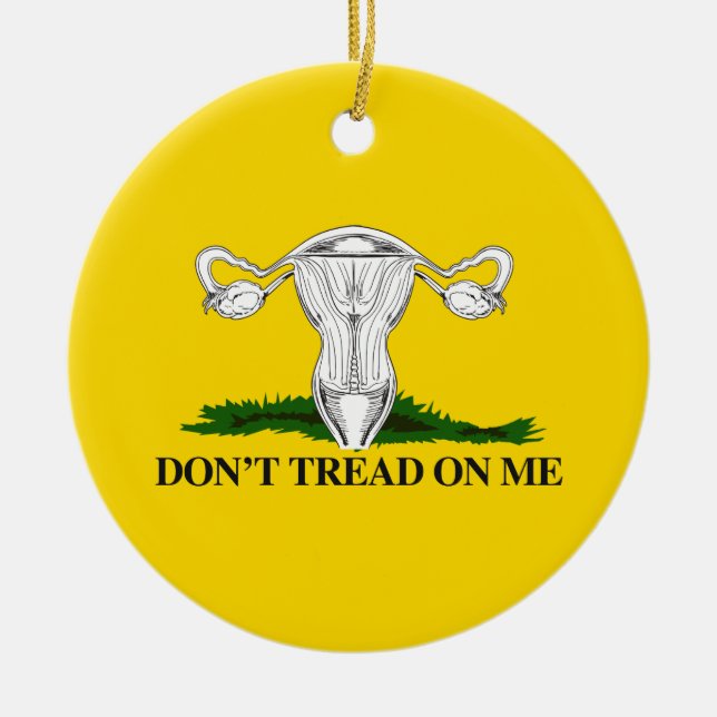 Pro-Choice Tread nicht auf meiner Uterusflagge Keramik Ornament (Vorne)