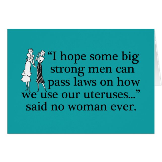 Pro Choice Women Funny Feminist Cartoon Card (Vorderseite (Horizontal))