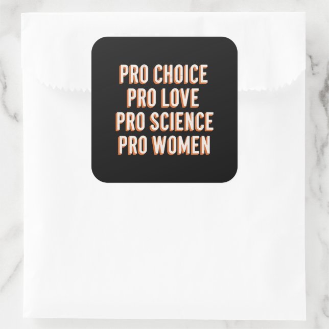 Pro Choice Women's Rights Feminist Patriarchy LGBT Quadratischer Aufkleber (Tasche)