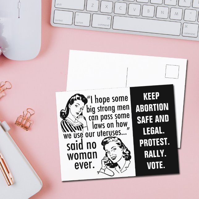 Pro Choice Zitat Politischer Cartoon Feministische Postkarte (Von Creator hochgeladen)