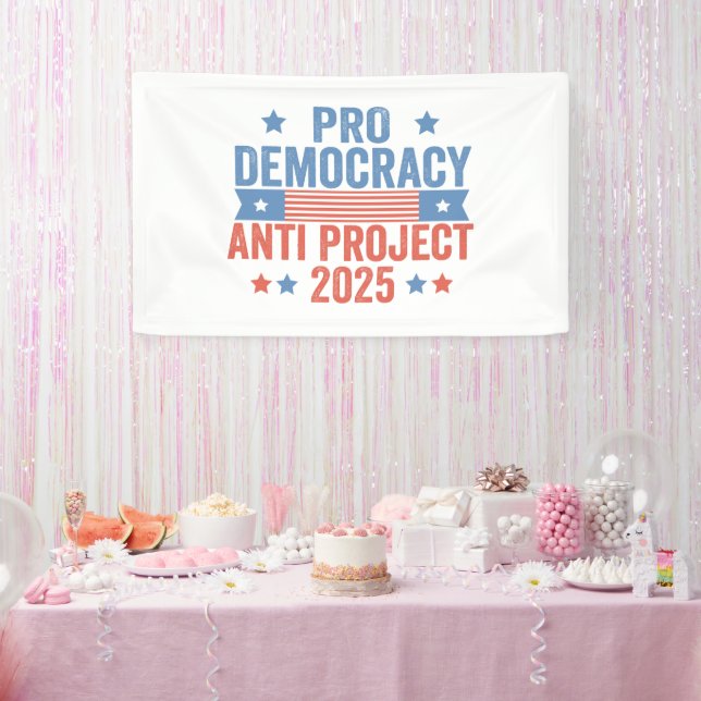 Pro Democracy Anti Project 2025 Republikaner Trump Banner (Party)