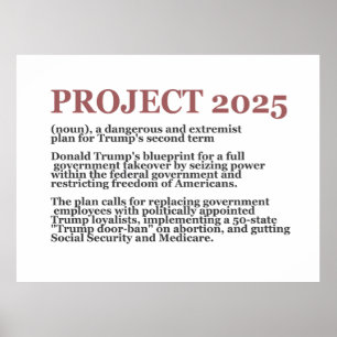 Pro Democracy Anti Project 2025 Republikaner Trump Poster