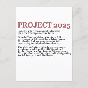 Pro Democracy Anti Project 2025 Republikaner Trump Postkarte