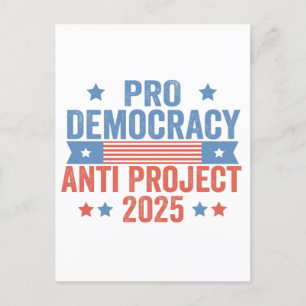 Pro Democracy Anti Project 2025 Republikaner Trump Postkarte