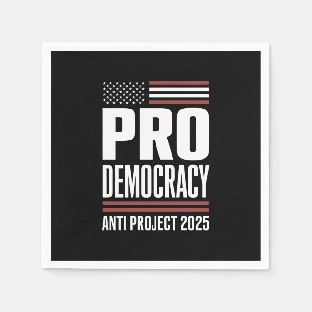 Pro Democracy Anti Project 2025 Trump 2025 Serviette (Vorderseite)