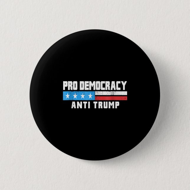 Pro Democracy - Anti Trump 4. Juli Patriotic F Button (Vorderseite)