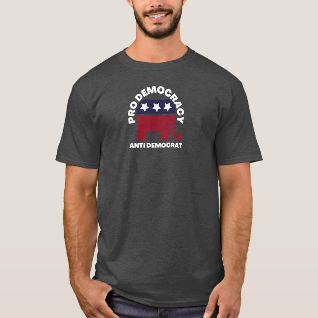 Pro Demokratie Anti-Demokrat | Amerikanische Polit T-Shirt (Vorderseite)