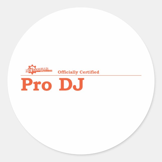 Pro DJ zertifiziert Runder Aufkleber (Vorderseite)
