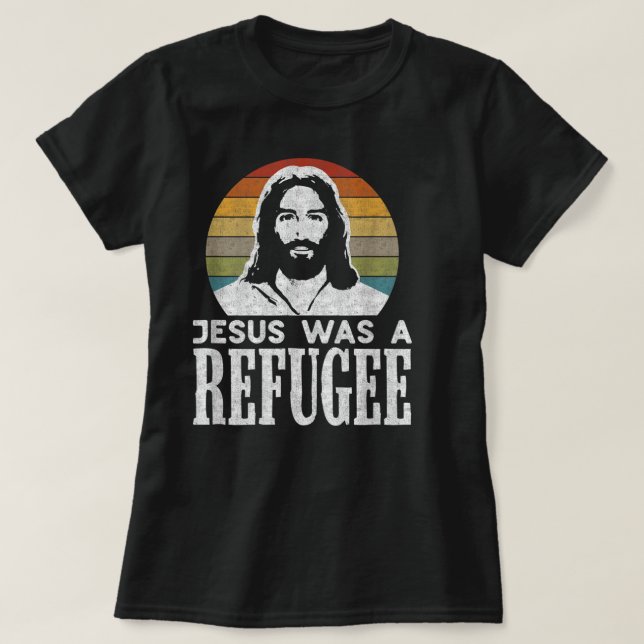 Pro Einwanderung Christlich liberaler Jesus war ei T-Shirt (Design vorne)