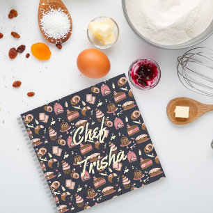 Pro-Feinkostchef Symbolisch Dunkelblau•Rezept Notizbuch