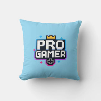 PRO GAMER — Pixel Art 8-Bit-Abzeichen Kissen