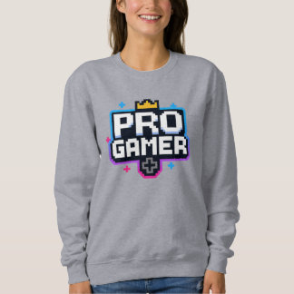 PRO GAMER — Pixel Art 8-Bit-Abzeichen Sweatshirt