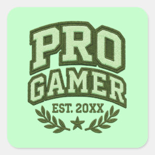 PRO GAMER — Varsity Chenille Patch Quadratischer Aufkleber