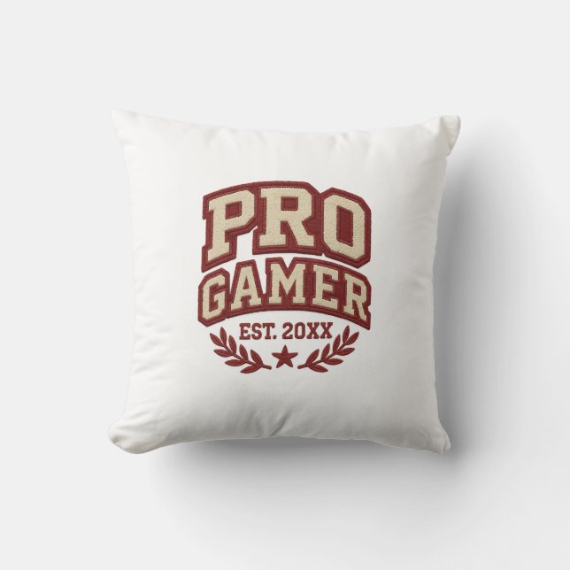 PRO GAMER - Varsity Chenille Patch Style Kissen (Vorderseite)