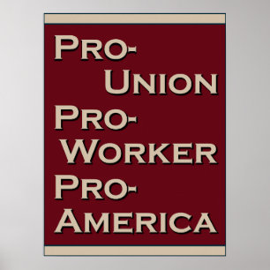 Pro-Gewerkschaftsdesign aus den 1940er Jahren Poster