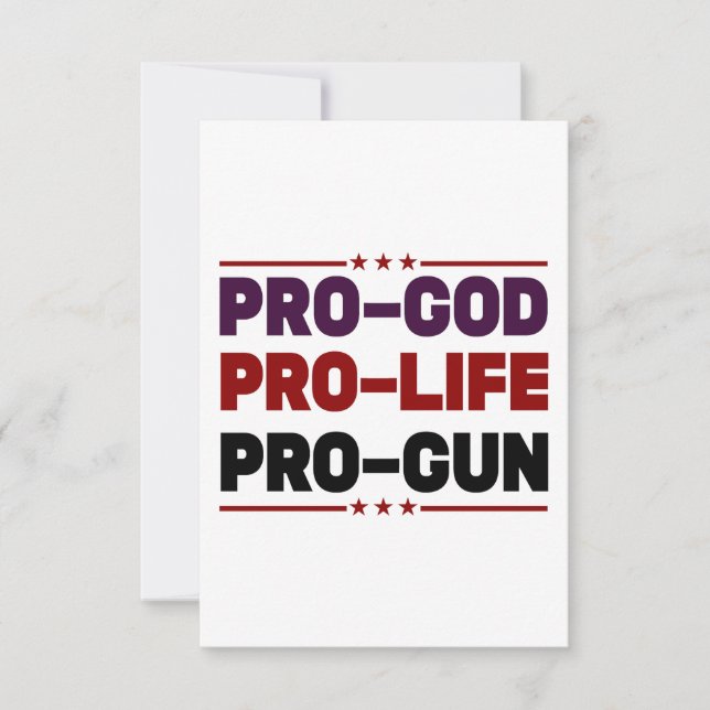 Pro god pro life dankeskarte (Vorderseite)
