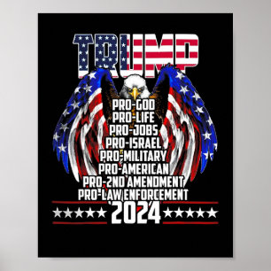 Pro God Pro Life Po Jobs Pro Israel Pro 2024 Poster