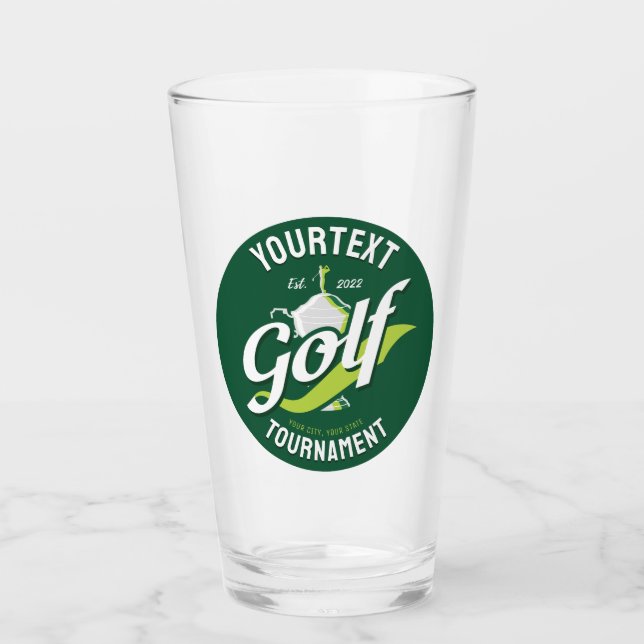 Pro Golfer NAME Golf Trophy Turnier Golfspielen Glas (Vorderseite)
