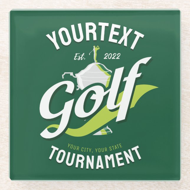 Pro Golfer NAME Golf Trophy Turnier Golfspielen Glasuntersetzer (Vorderseite)