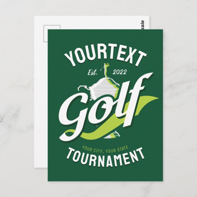 Pro Golfer NAME Golf Trophy Turnier Golfspielen Postkarte (Vorne/Hinten)