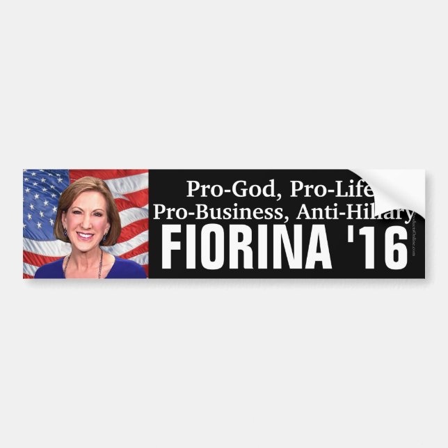 Pro-Gott, Anti-Hillary Carly Fiorina 2016 Autoaufkleber (Vorne)