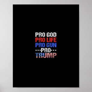 Pro Gott Pro Leben Pro Waffe Pro Trump - Patriotis Poster