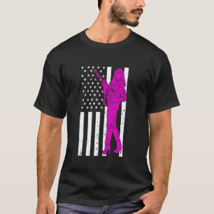 Pro Gun erschütterte amerikanische Flagge für weib T-Shirt