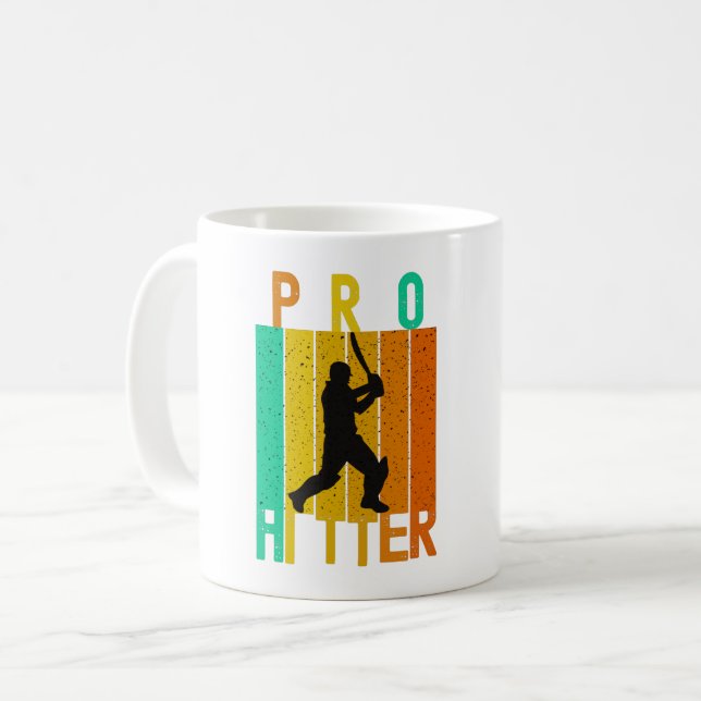 PRO HITTER BATSMAN CRICKET PLAYER - CRICKET LOYER KAFFEETASSE (Vorderseite Links)